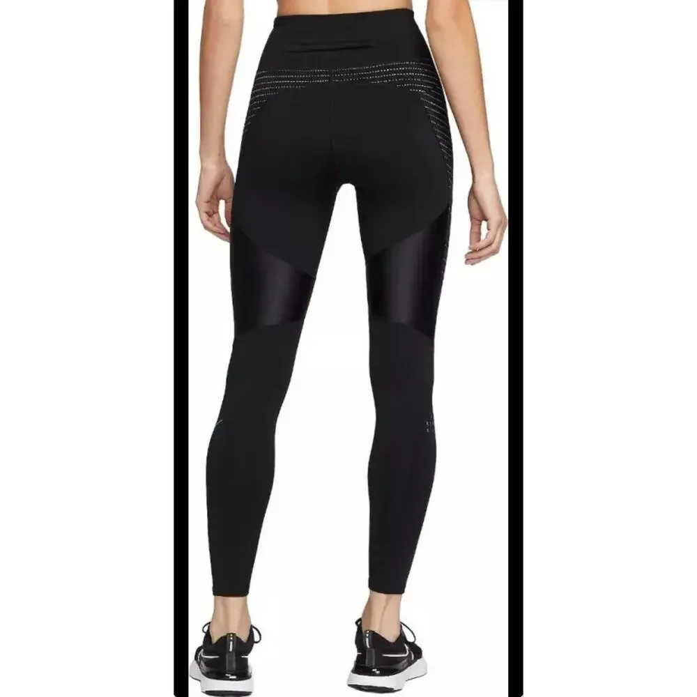 Nike Dri-FIT Run Division Epic Luxe Leggings Black Orange XXS NWT